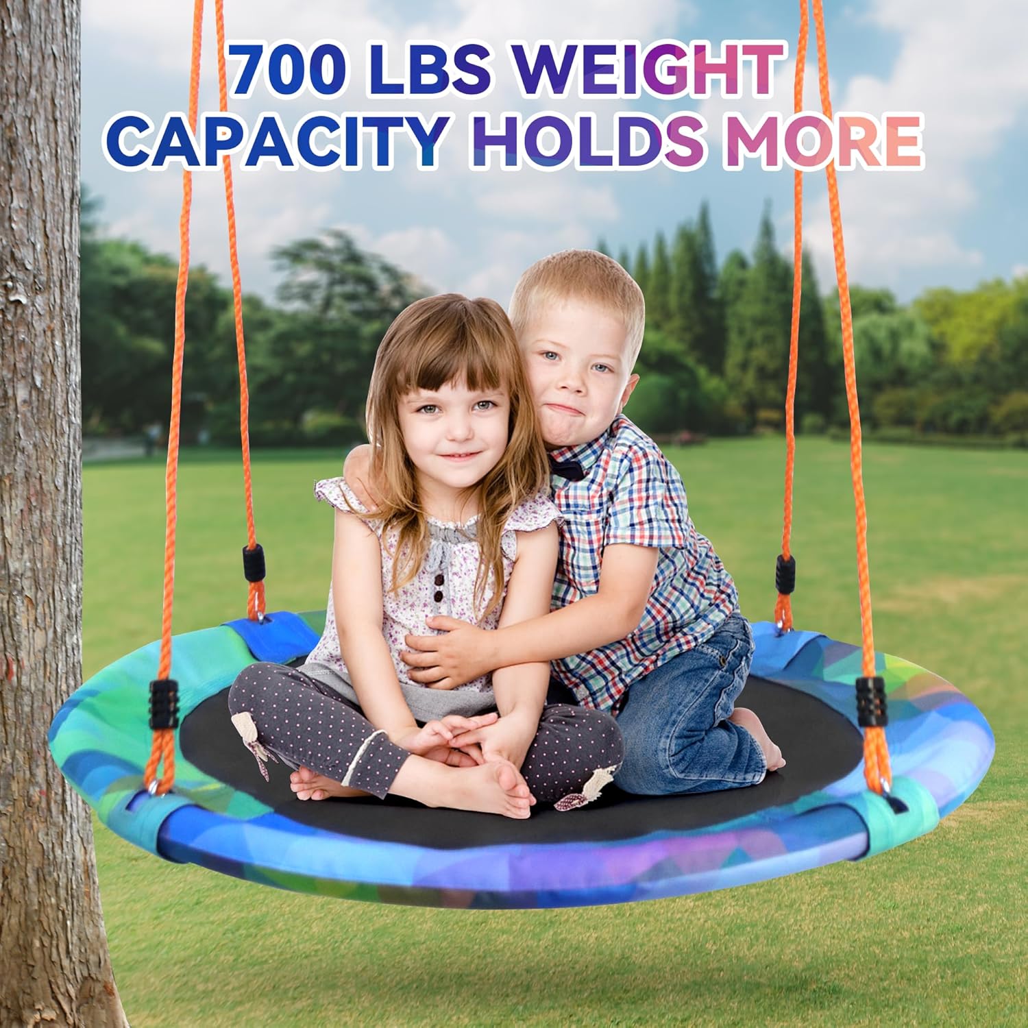 Saucer Tree Swing Seat 40 Inch Tree Saucer Swing for Kids Outdoor Swing