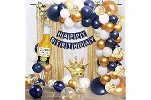 Navy Blue and Gold Birthday Decorations for Men, Women, Boys, Girls