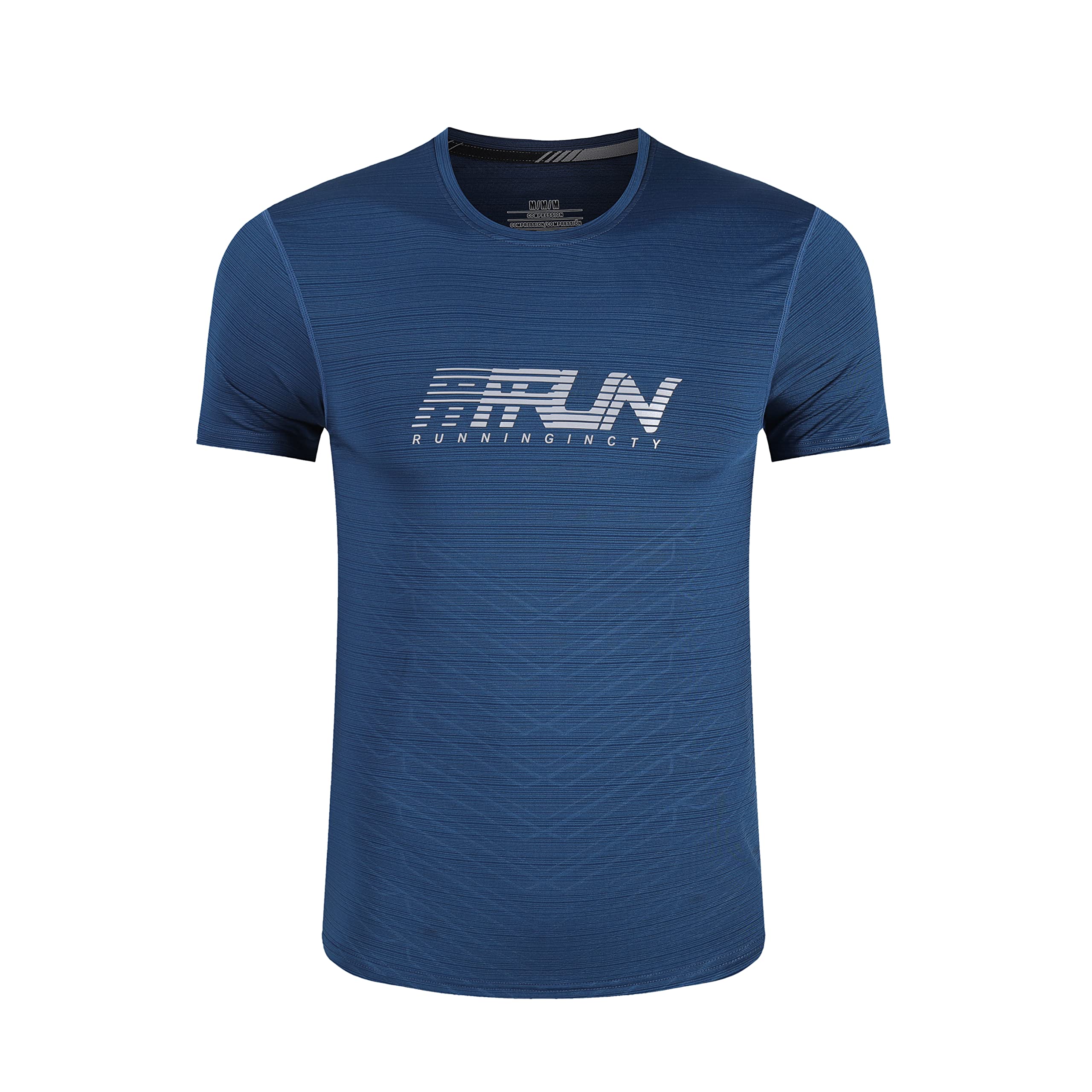 RldymMen’s Running T-Shirt with Short Sleeve for Fashionable Sports Gym, Breathable Compression Quick Dry Fitness Workout Stretch Lightweight Tee Tops