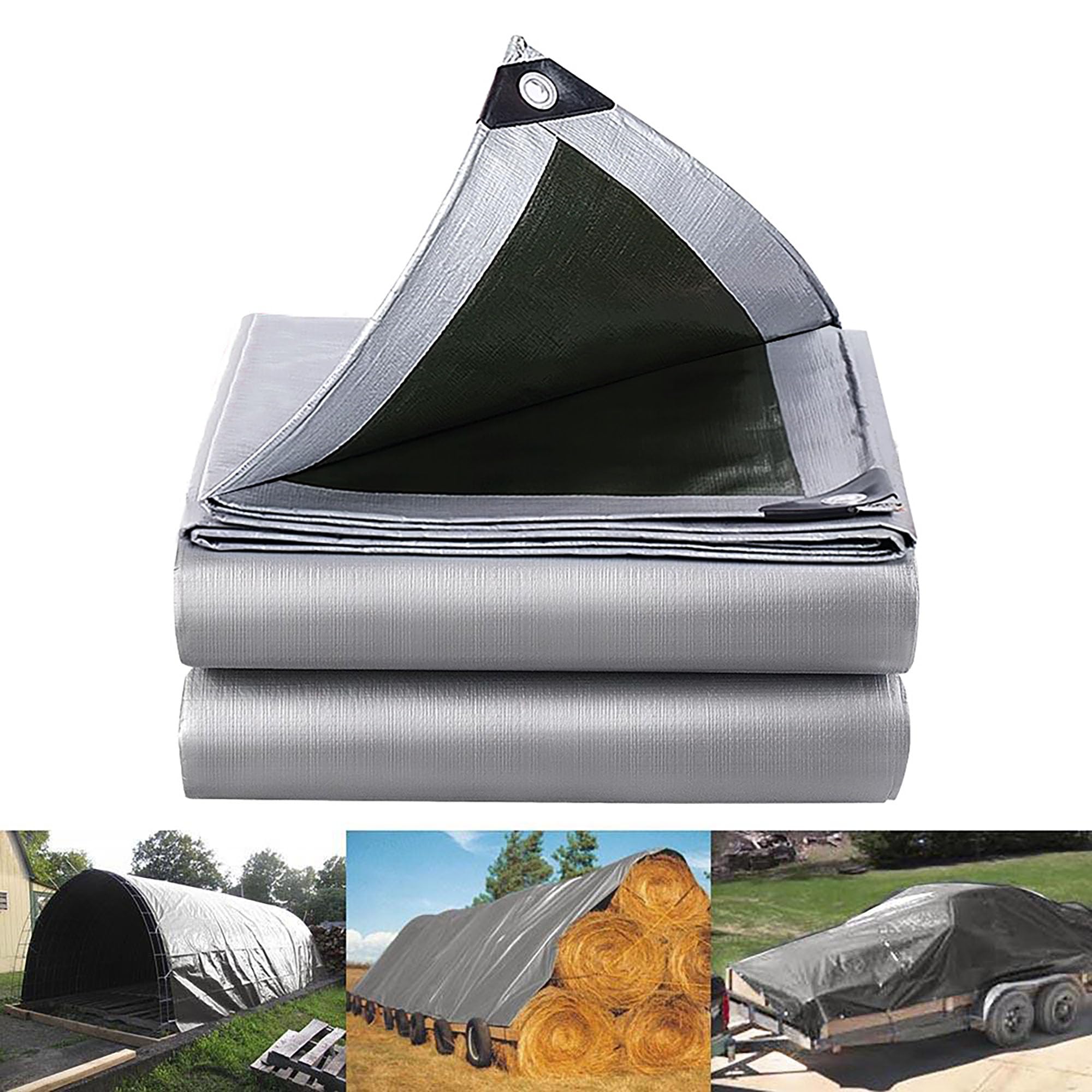 2X10m Telone da Giardino,Telo Impermeabile Esterno,Tenda Robusta | Telone di copertura con occhielli,antistrappo, resistente ai raggi UV,per Barche,Legno,Piscina,Mobili da giardino,Auto
