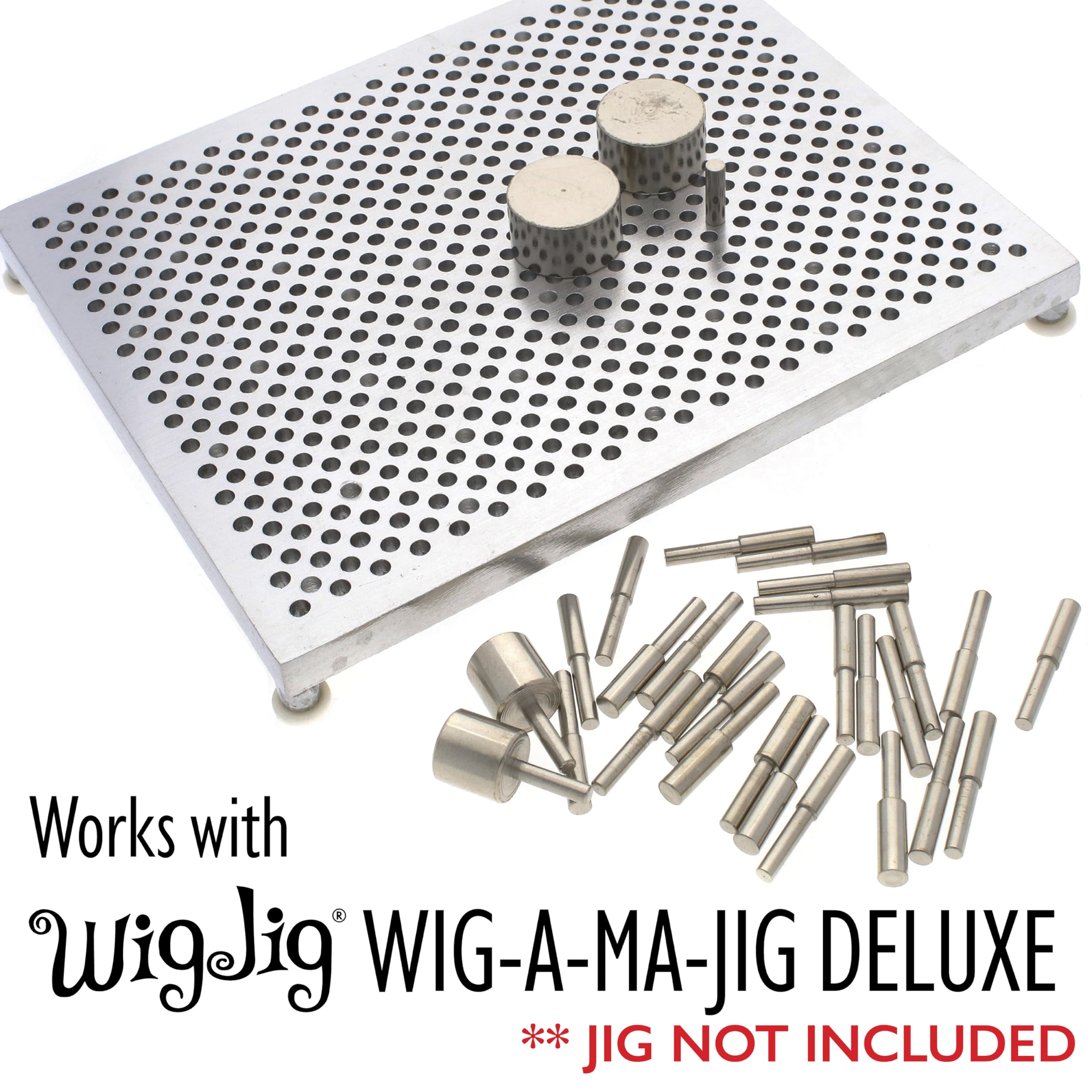 The Beadsmith Wig-Jig Peg Kit – 30pc Metal Pegs and Rounds in 2 Sizes Each w/Storage Case, Use w/Wig-A-Ma-Jig Deluxe