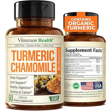 Chamomile Sleep Capsules: Organic Turmeri chamomile for Deep Sleep