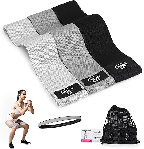 YUNZY - Bandas de resistencia para entrenamiento, 3 bandas para el trasero y 1 diadema deportiva para mujeres y hombres, bandas de entrenamiento de