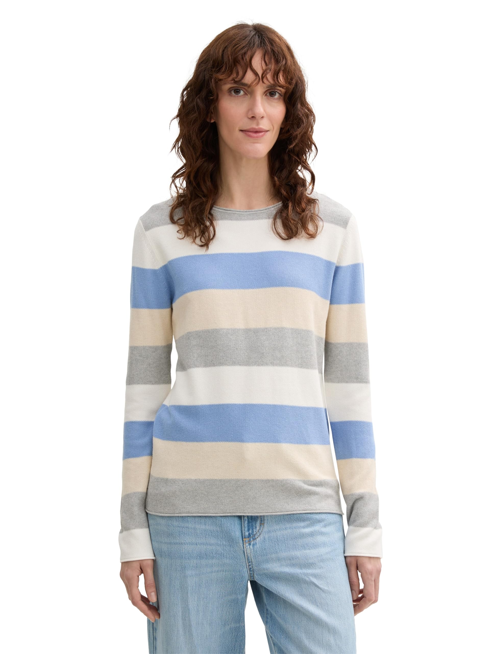 Tom Tailor Damen Strickpullover mit Rundhals