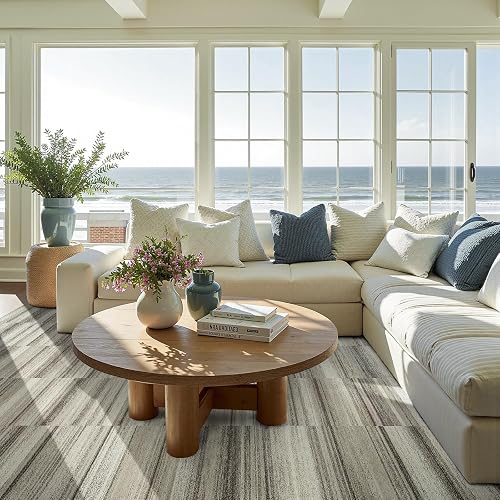 jinchan 8x10 Area Rug Washable Modern Abstract Living Room Rug, Taupe