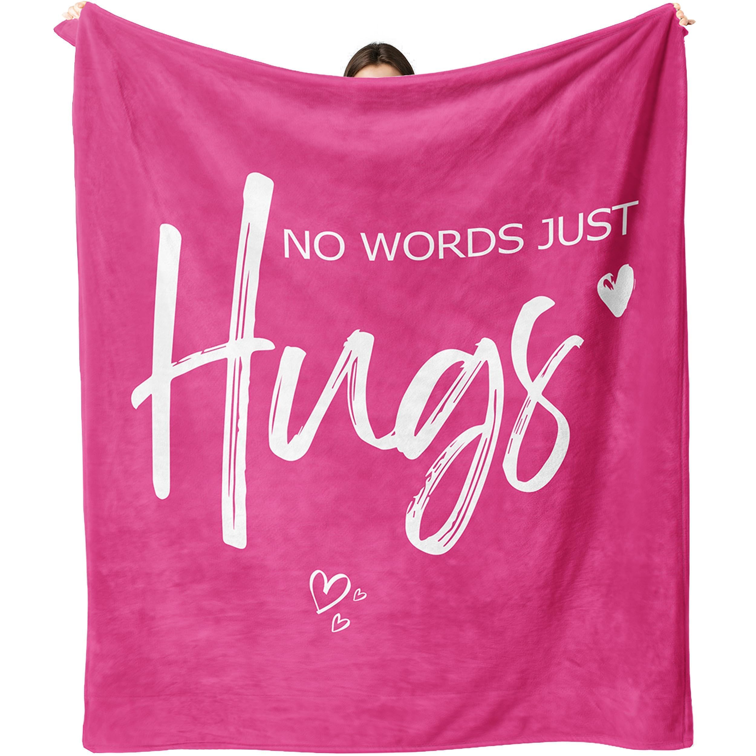 Hudodmn Get Well Gifts for Women, Breast Cancer Gifts for Women, Cancer Care Gifts, Healing Warm Hug Blanket, Inspirational Thinking of You Feel Better Gifts for Woman, Sympathy Throw Blanket 60"X50"