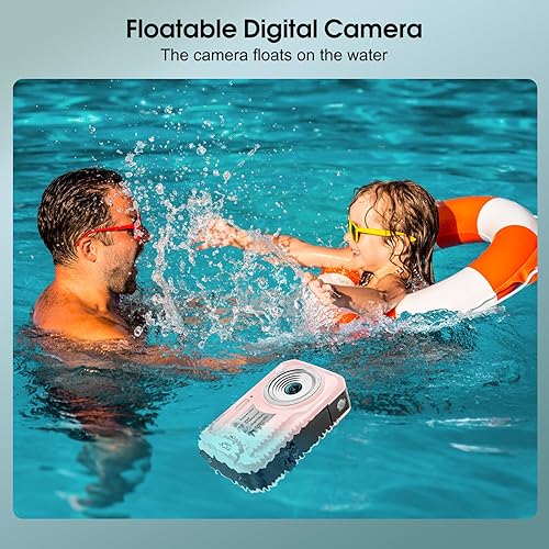 Miniatura 3 de Cámara subacuática 4K, cámara digital impermeable de 64 MP y 16 pies con tarjeta de 32 GB, cámara impermeable flotante de enfoque automático con