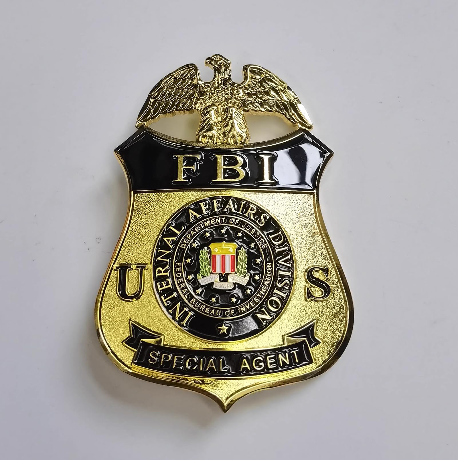 DOGOZ US FBI Interne Angelegenheiten Division Special Agent Abzeichen Mit Eingelegtem Lederetui, Kostüm Dekoration Prop