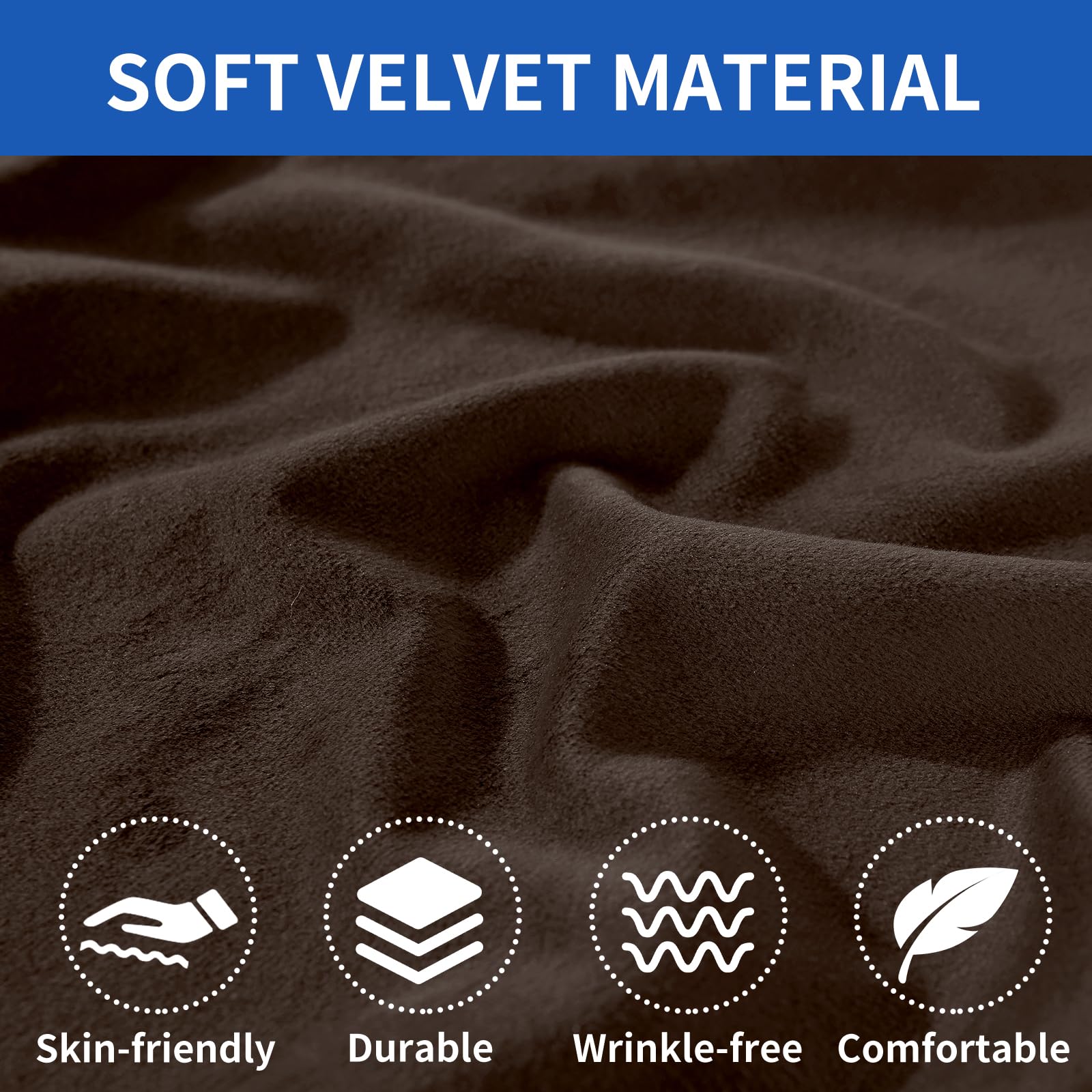Ystyle Sofa Sitzkissenbezug Stretch, Elastischer Samt Sofa Sitzbezug rutschfest, Universal Sofaschoner Sitzfläche Waschbare, Sofakissen Bezug Sofabezug (1 Sitzer*3+Chaiselongue, Dunkel Kaffee)