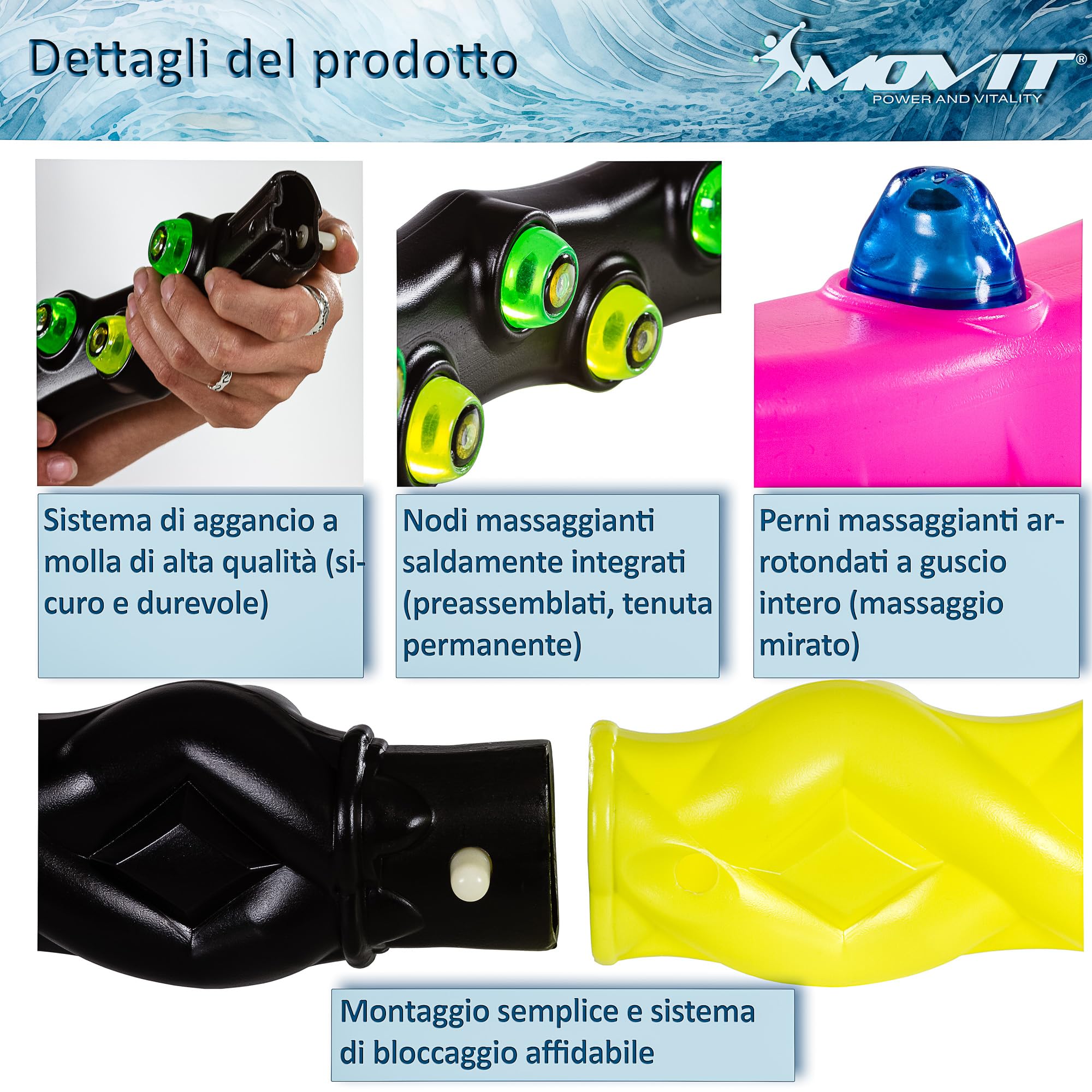 MOVIT Hula Hoop - da Adulti e Bambini, Massaggiante, Magnete Dimagrante, Regolabile, 0,9/1,3/1,7kg, Colore a Scelta - Cerchio per Ginnastica, Fitness, Hoola Hoop, Perdita di Peso