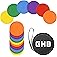 GHB 4" or 9" Poly Spot Markers Agility Dot for Gym/PE Training, Dance,12 Pcs Round Multiple Color Size Rubber Non-Slip Spot M