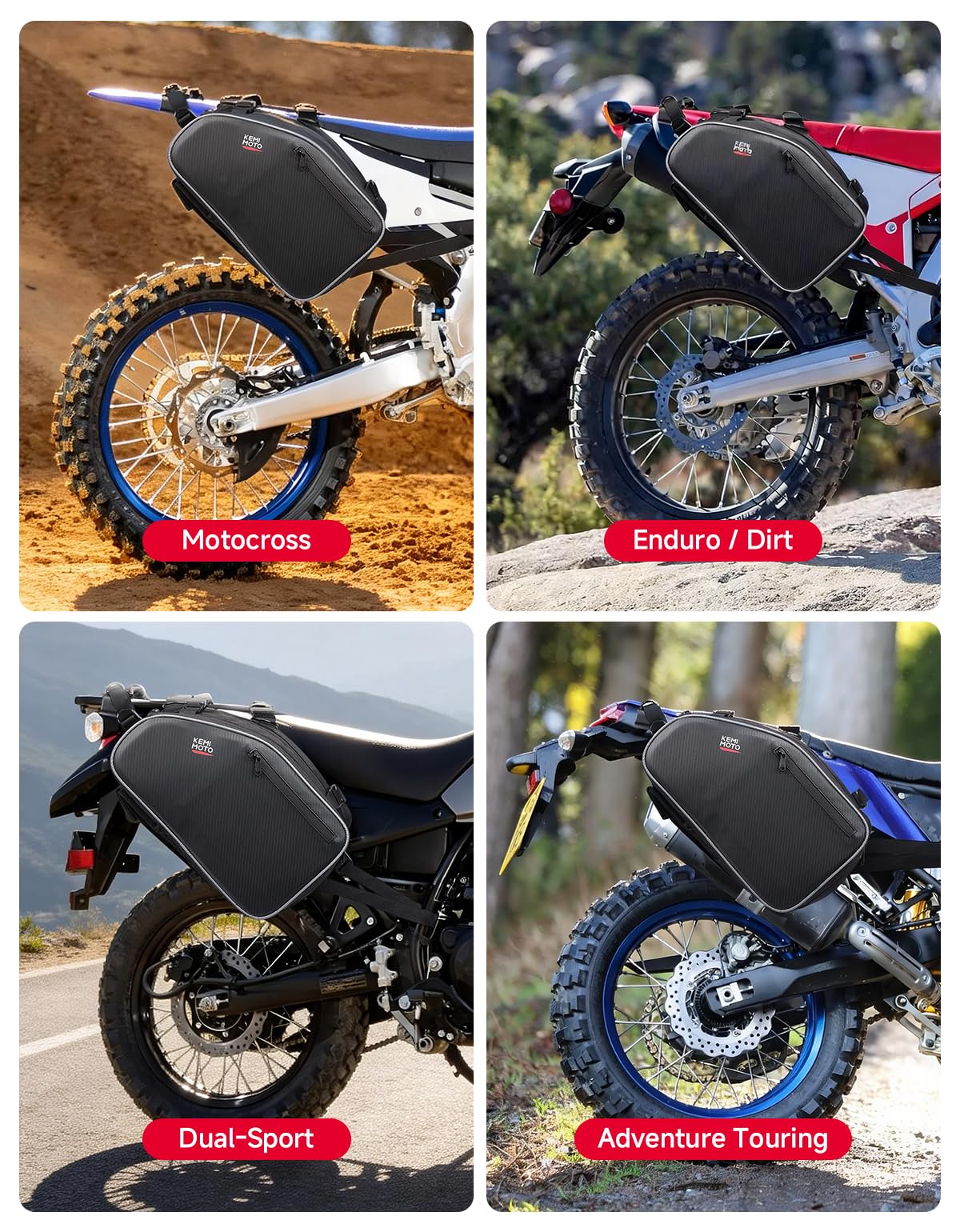 Amazon | KEMIMOTO(ケミモト) オートバイサドルバッグ 拡張可能 20-24L