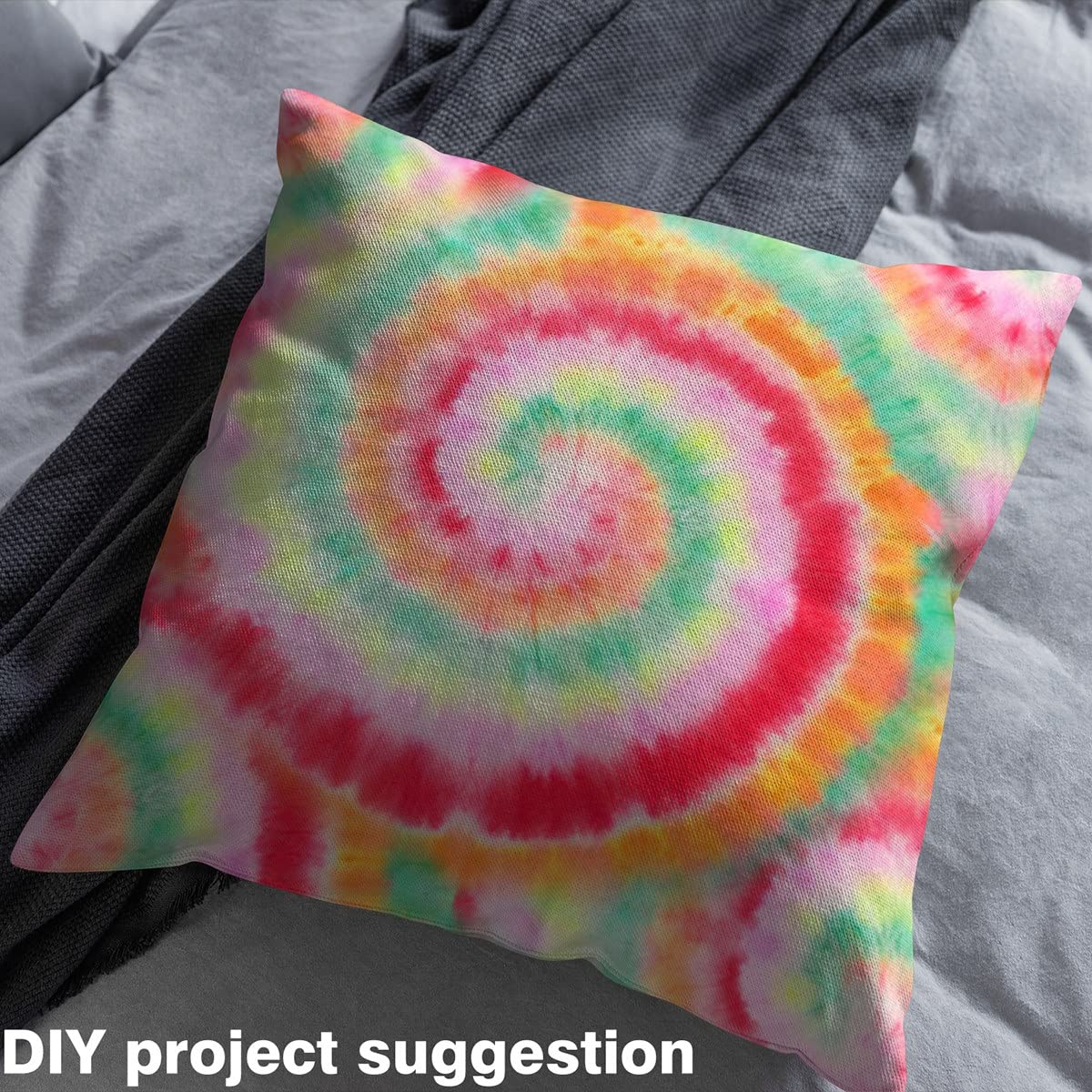 Tissu tie-dye au mètre pour chaises arc-en-ciel ombré en spirale pour loisirs créatifs, aquarelle, girly rose, rouge, style bohème, décoratif, imperméable, 3 m
