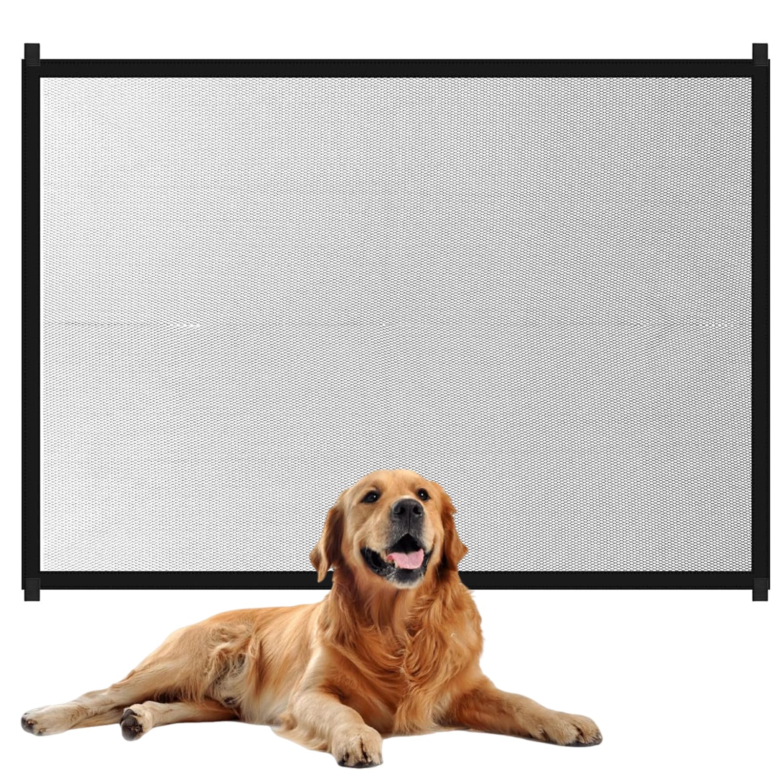 Baby Gates for Dogs Retractable Stair Gate for Dogs Pet Gate with Durable Mesh and Hook Design