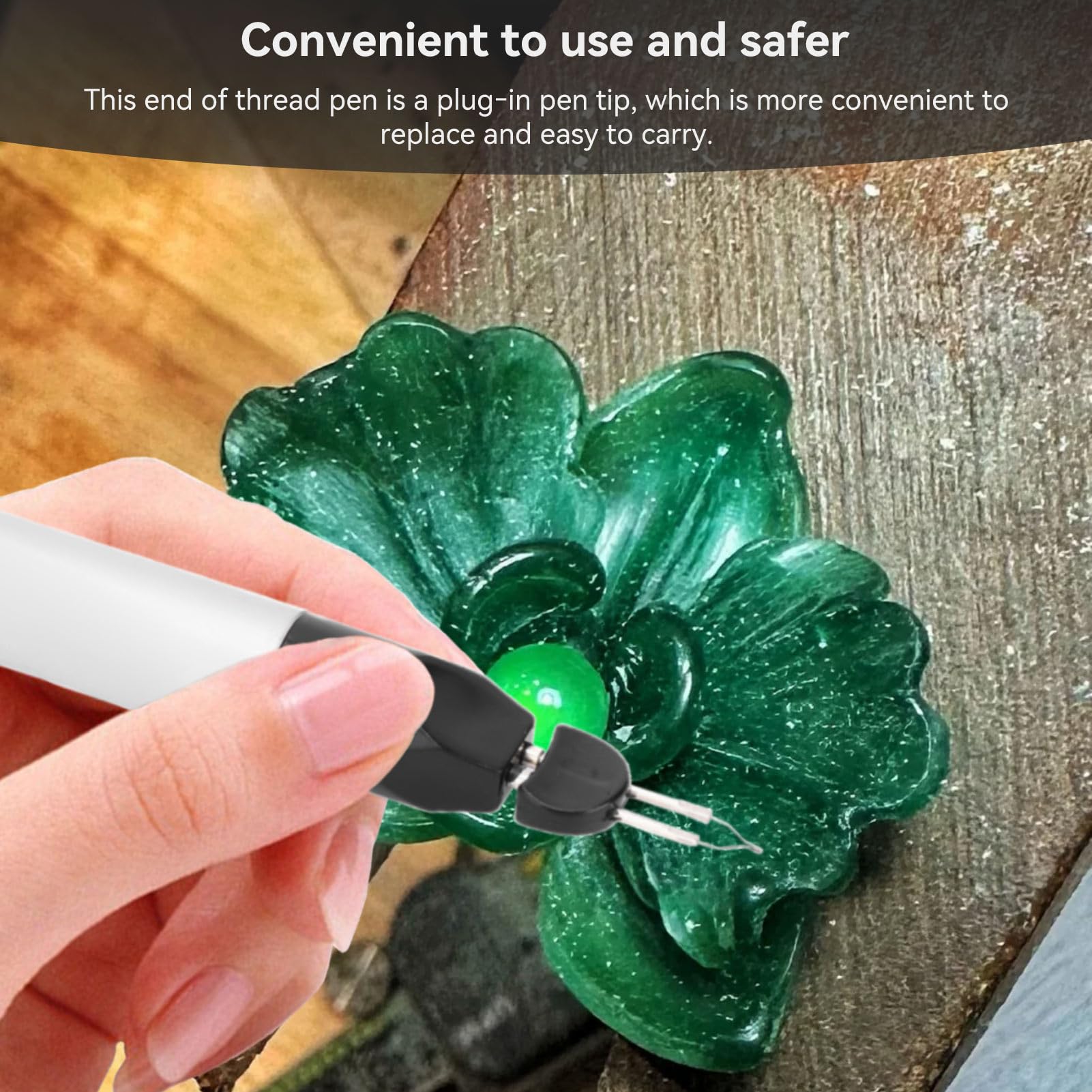 Agatige Thread Burning Tool, Thread Burner with One Touch, Handheld Quick Thread Burner, Wax Thread Pen, Trims or Melts Frayed Ends of Thread Pen for Finishing Bead Weaving and stringing Projects