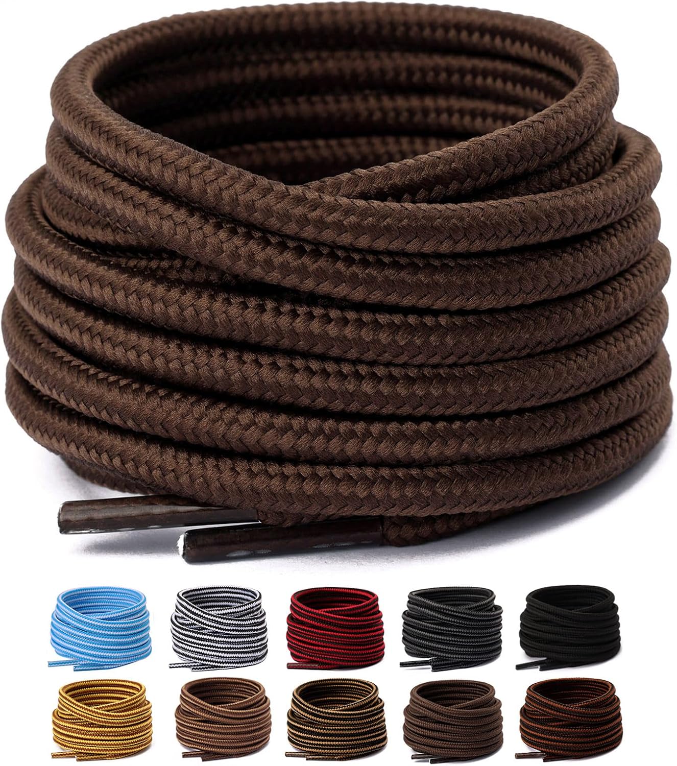 Olukssck 2 Pair Round Boot Laces review | Shoes and Feet Tips Olukssck 2 Pair Round Boot Laces 2 Pair, Heavy Duty and Durable Shoe Laces for Hiking Work Boots