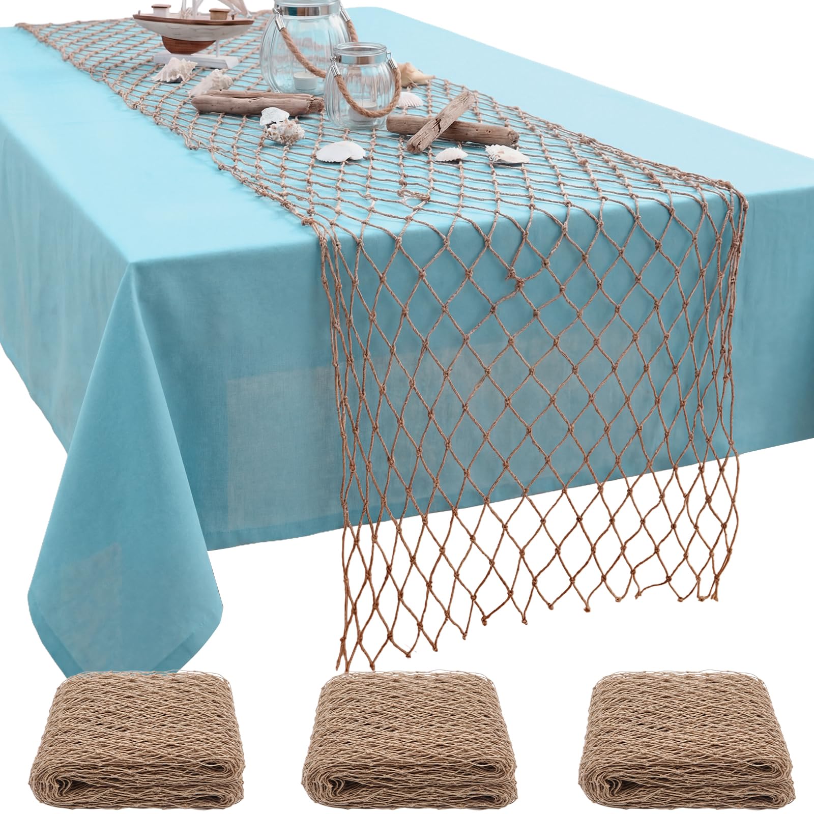 Photo 1 of SATINIOR 3 Pcs Fishing Net Table Runner