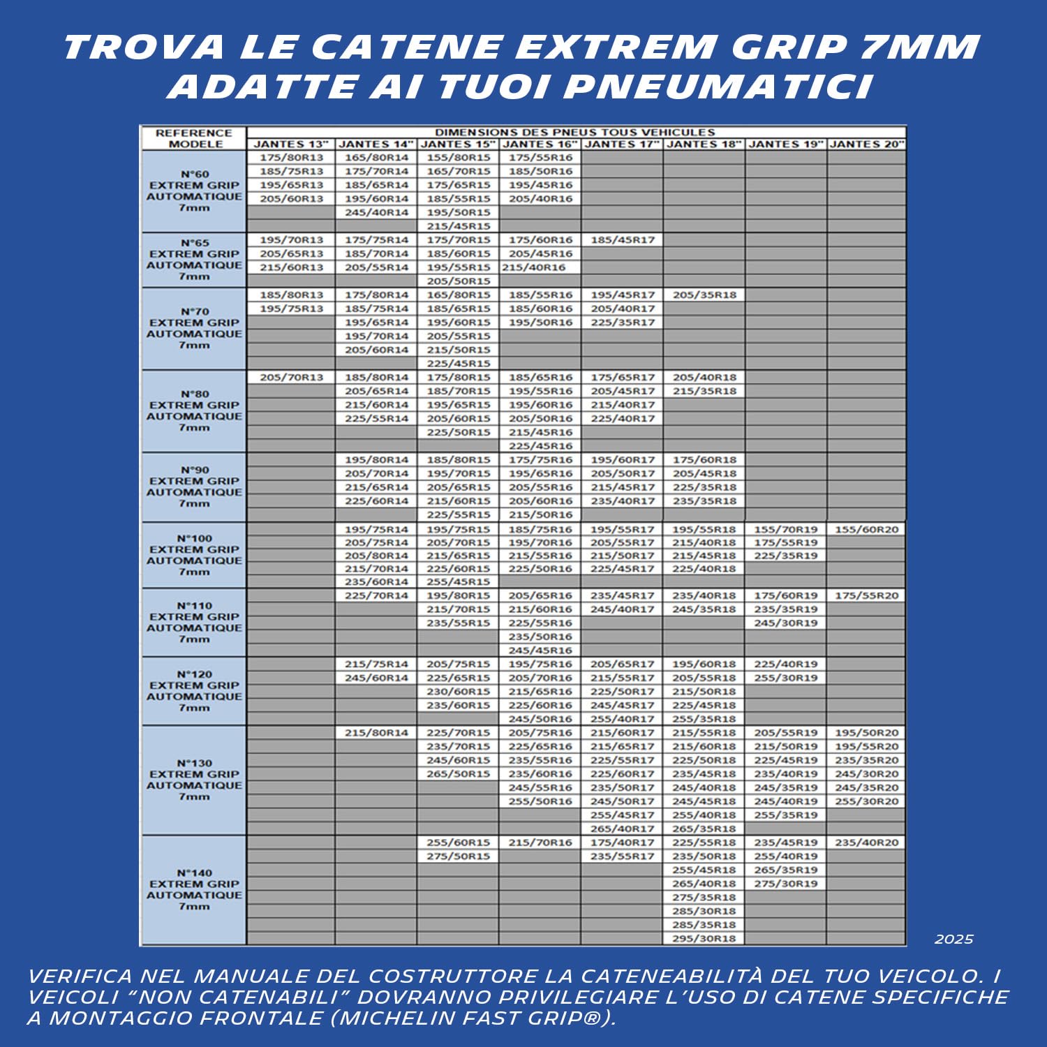 MICHELIN Catene da Neve Extrem Grip Automatic 100 Maglie 7mm - Tensione Automatica Sottili Spazio Ridotto - Compatibili ABS ESP - Montaggio Rapido