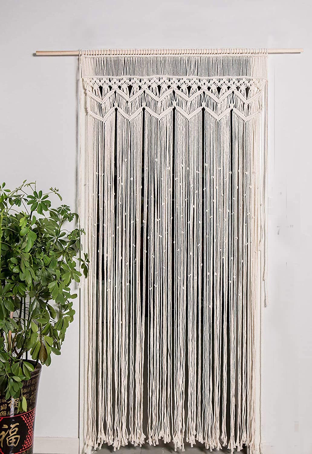 Rideau en macramé pour Porte, Panneau de fenêtre bohème, Toile de Fond pour Mariage, fête prénatale, 95,2 cm de Large x 208,3 cm de Long