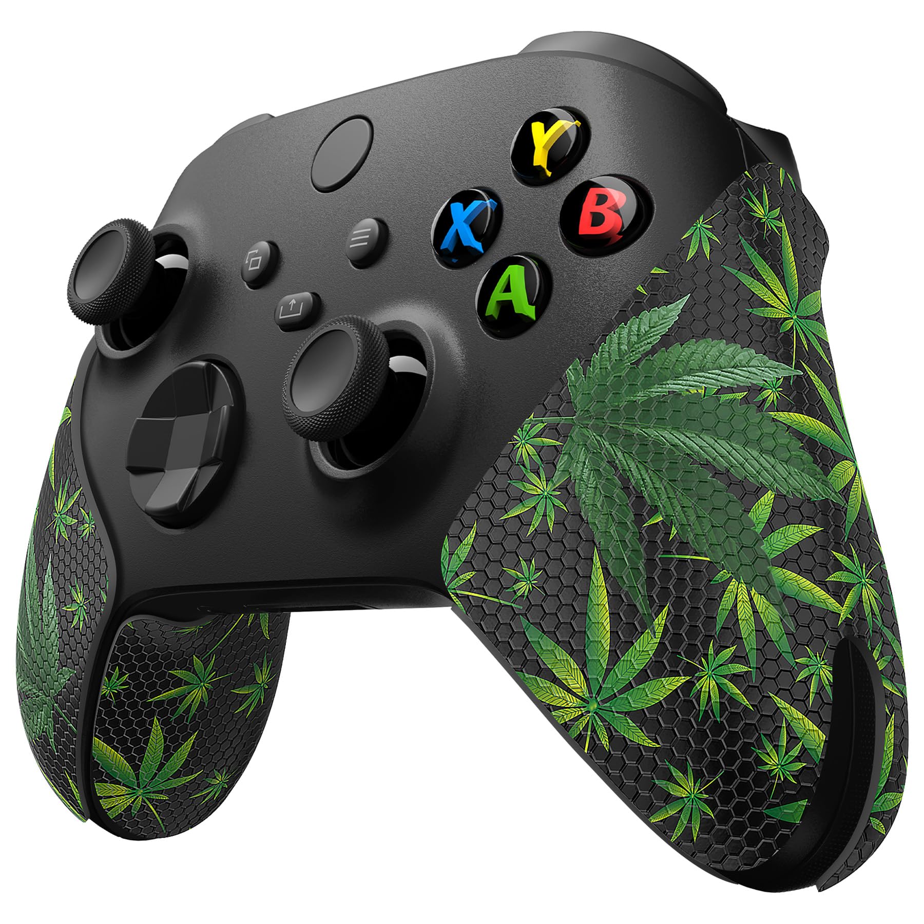 eXtremeRate PlayVital Soft Rubber Grip for Xbox Series X/S Controller - Anti-Slip Sweat-Absorbent Handle Pads, Non-Slip Textured Cover (Green Storm Thunder) — view 12