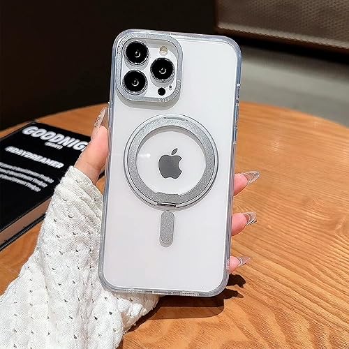 Miniatura 9 de Cyberowl Funda para iPhone 12 Pro Max de grado militar con soporte de anillo magnético giratorio de 360 compatible con Magsafe Funda transparente