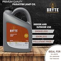 Vista 4 de Bryte - Aceite de lámpara de alta calidad, 1 galón, parafina transparente y limpia, inodoro, adecuado para uso en interiores y exteriores, viene