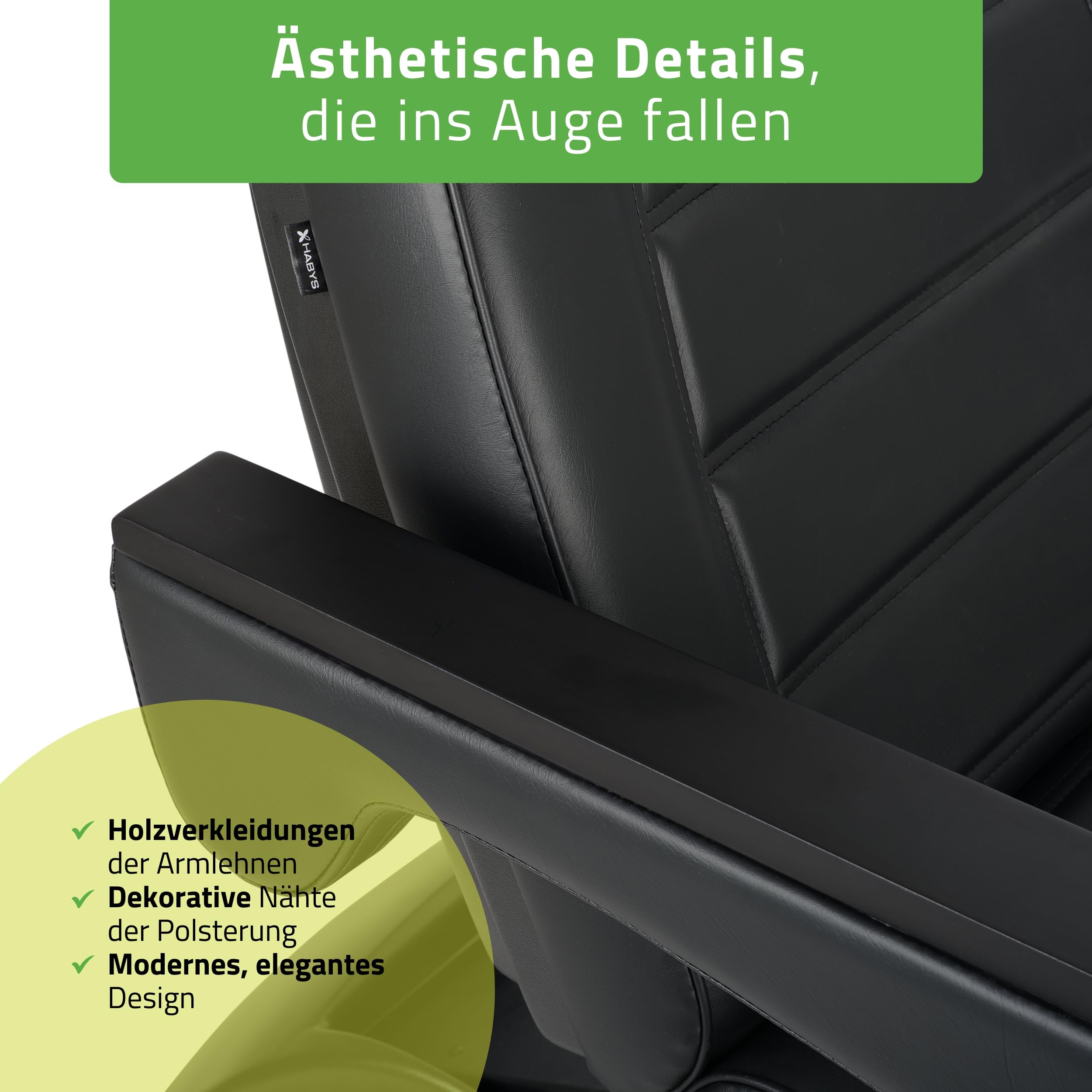 HABYS Leo PRO 4 Elektrische Kosmetikliege, Höhenverstellbarer Kosmetikstuhl | mit Gesichtsöffnung & drehbaren Armlehnen, Beautyliege für Kosmetik, SPA, Massage & Ästhetische Medizin