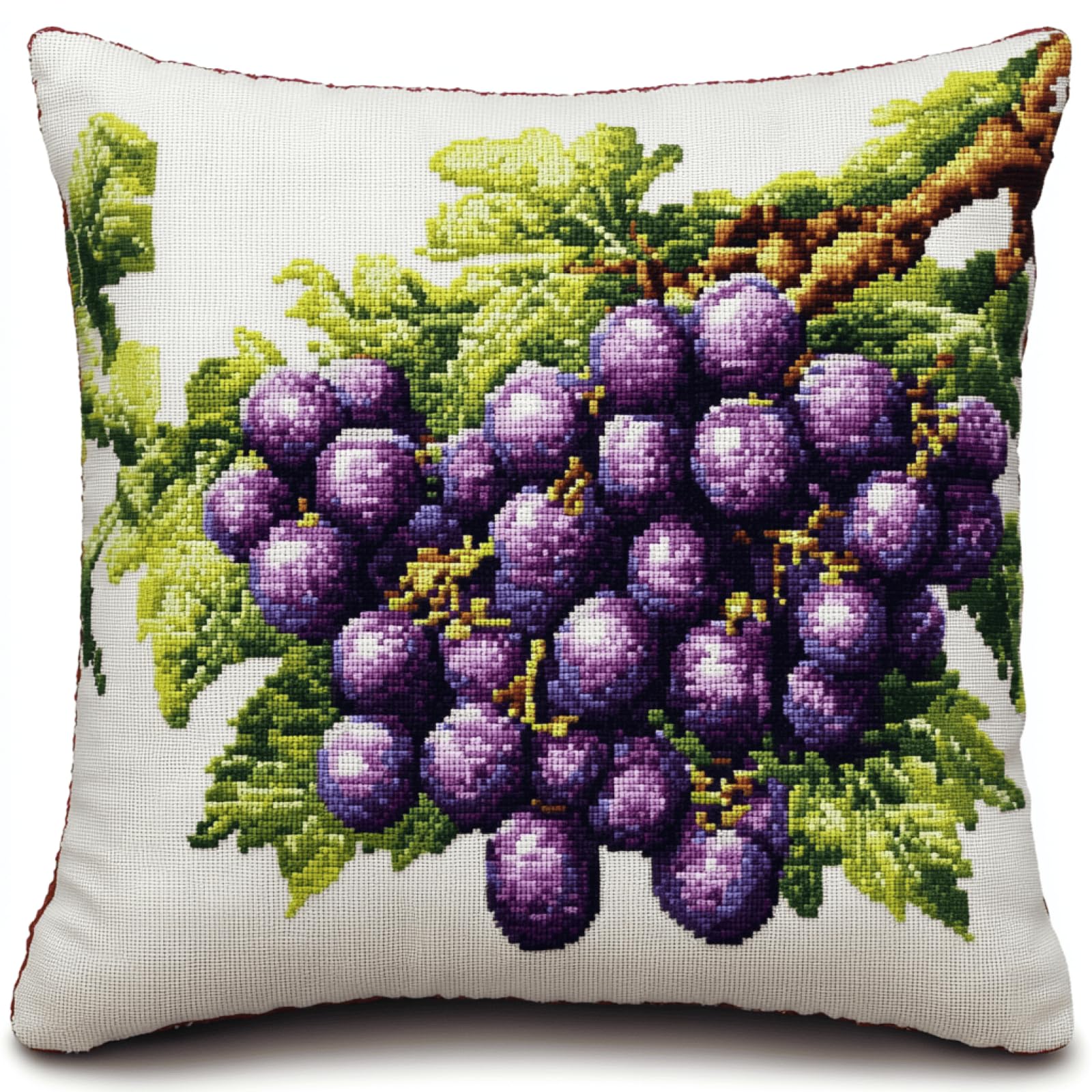 kitphoenix Latch Hook Cushion Kit for Adults Beginners, Pre-Printed Latch Hook Pillow Kit with Yarn and Hook Tool,DIY Cushion Cover for Sofa Home Décor,43x43 cm