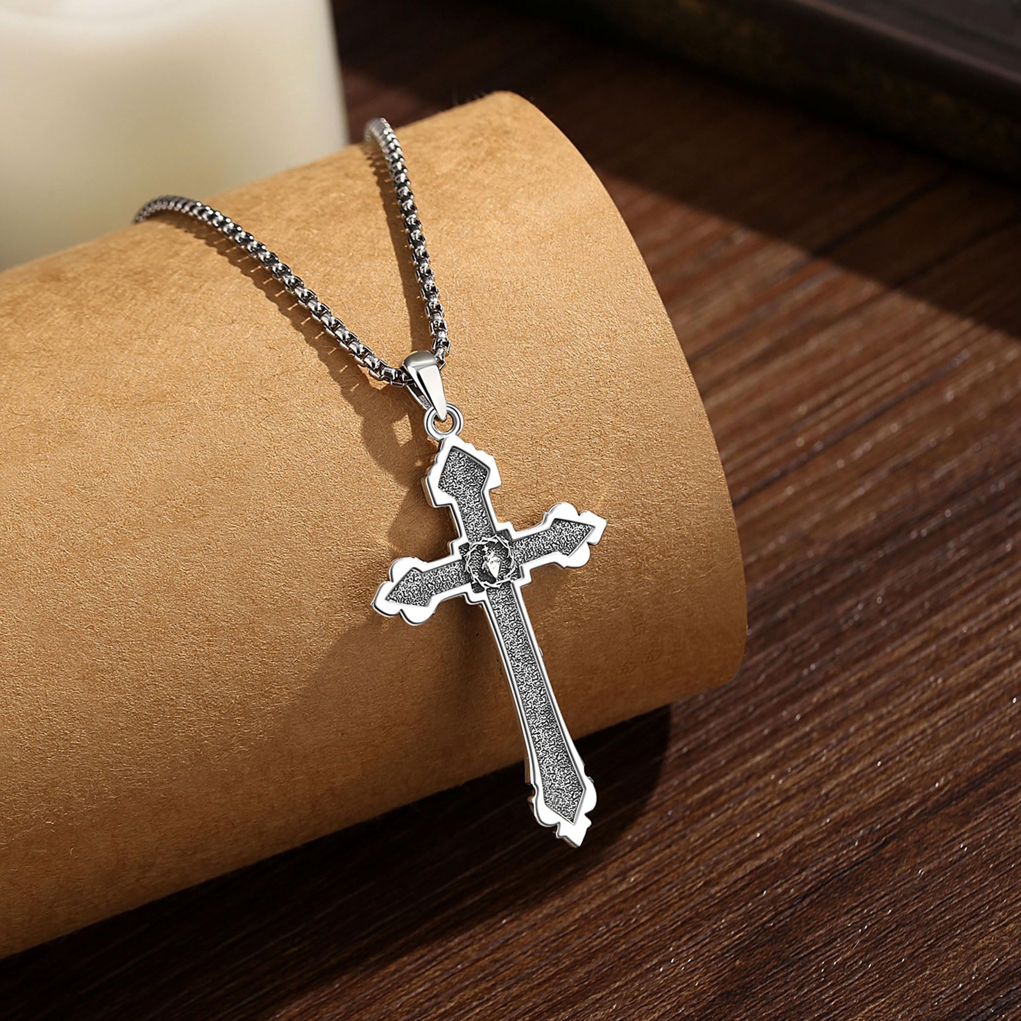 AEONSLOVE Medaglia Madonna Miracolosa Argento 925 Collana Croce di San Benedetto/Croce Ortodossa/Crocifisso per Uomo Donna, Ciondolo San Michele Arcangelo/Cristoforo, Gioielli Religiosi