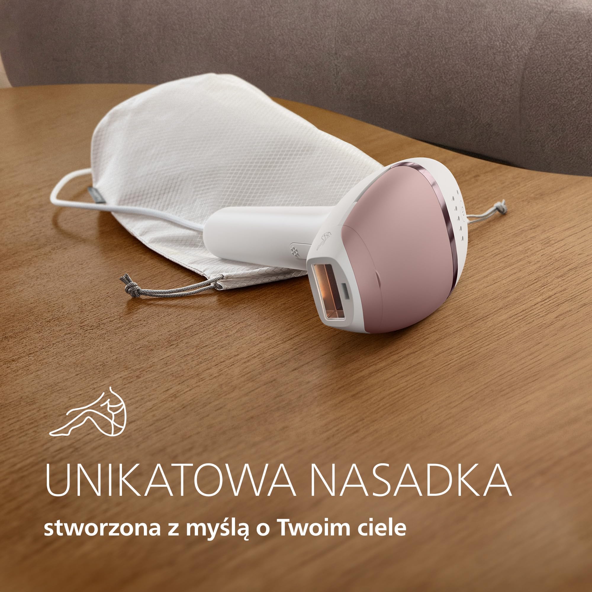 Philips Lumea 7000 IPL – urządzenie do depilacji światłem: długotrwałe efekty, łatwość użytkowania w domowym zaciszu, bezpieczeństwo klasy medycznej, nasadka do ciała i nóg, model BRI933/00