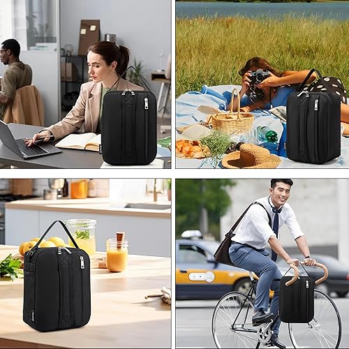 Miniatura 5 de BEIMILY - Lonchera pequeña aislada, lonchera para hombres, mujeres y adultos, lonchera refrigerada portátil, bolsa de mano con aislamiento suave