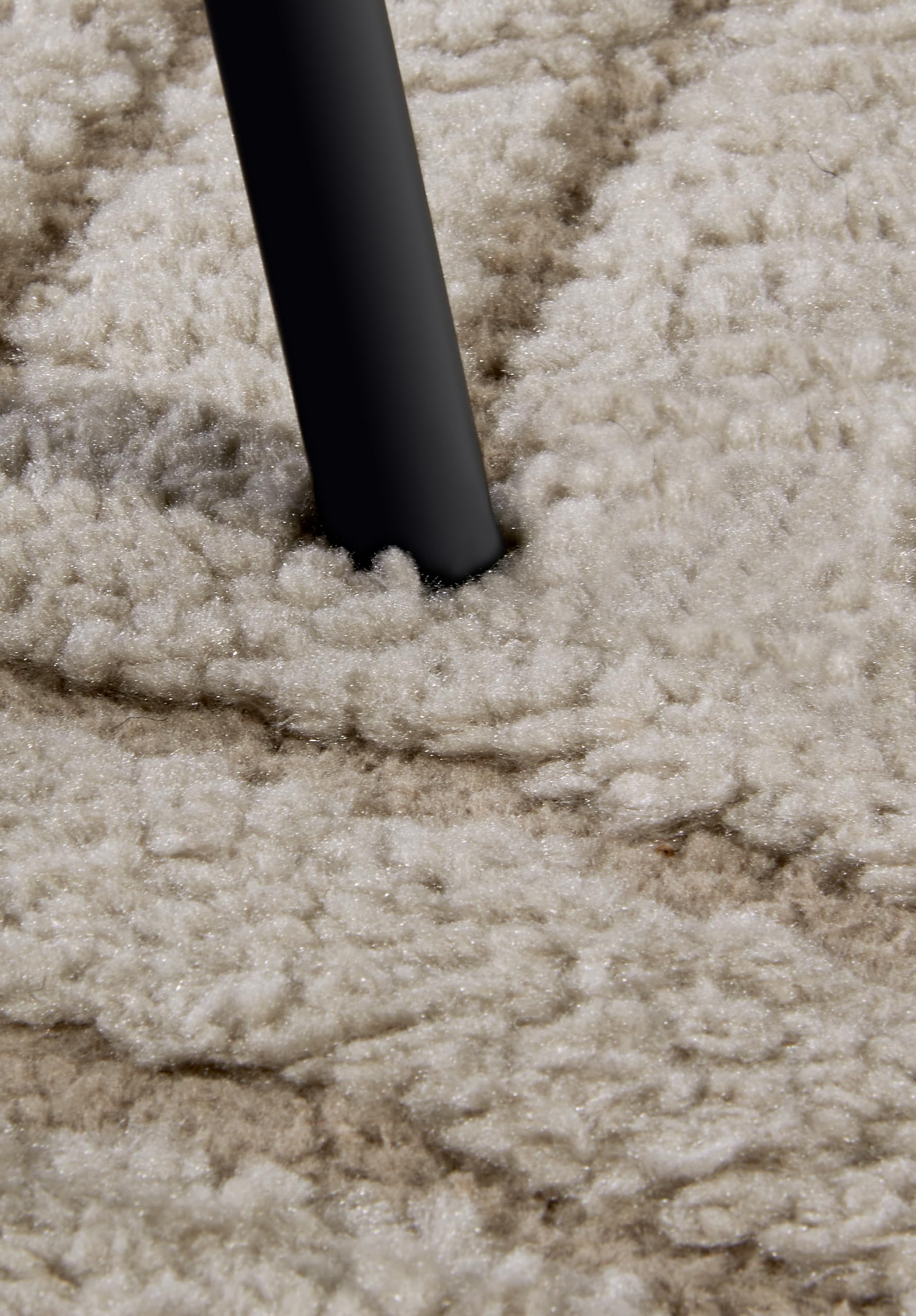 Elle Decoration Panglao Tapis Moderne à Poils Longs – Tapis de Salon Moelleux – Effet très Profond Skandi bohème, Vagues, Arc, pour Salon, Chambre à Coucher, Cuisine, Taupe, 120 x 170 cm