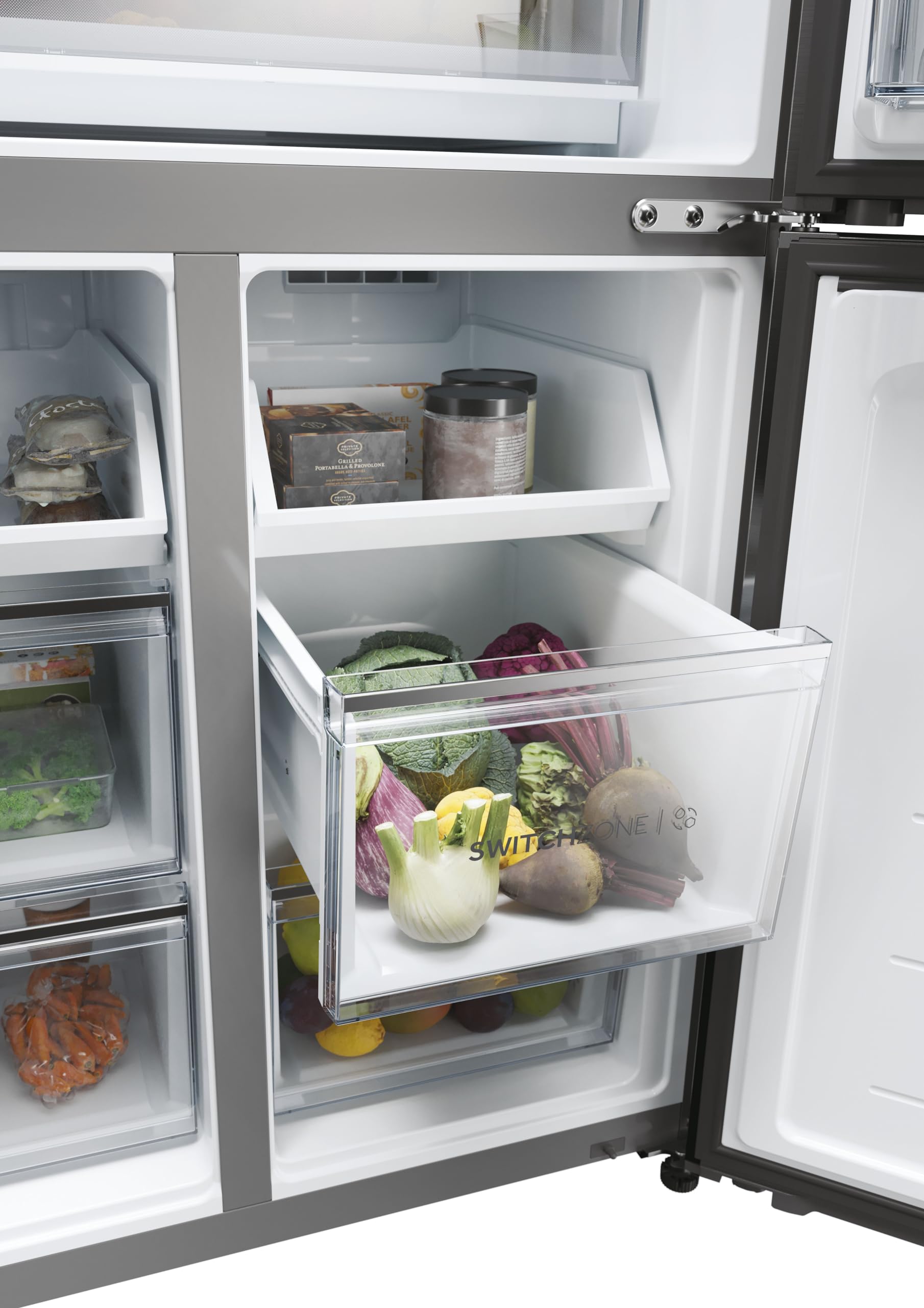 Haier CUBE 83 SERIE 5 HCW58F18EHMP Frigorifero Frigorifero/Total No Frost/Smart Hon-App/Dispenser Acqua & Macchina per cubetti di ghiaccio/ABT Pro/HumidityZone/MySwitchZone/Acciaio inossidabile