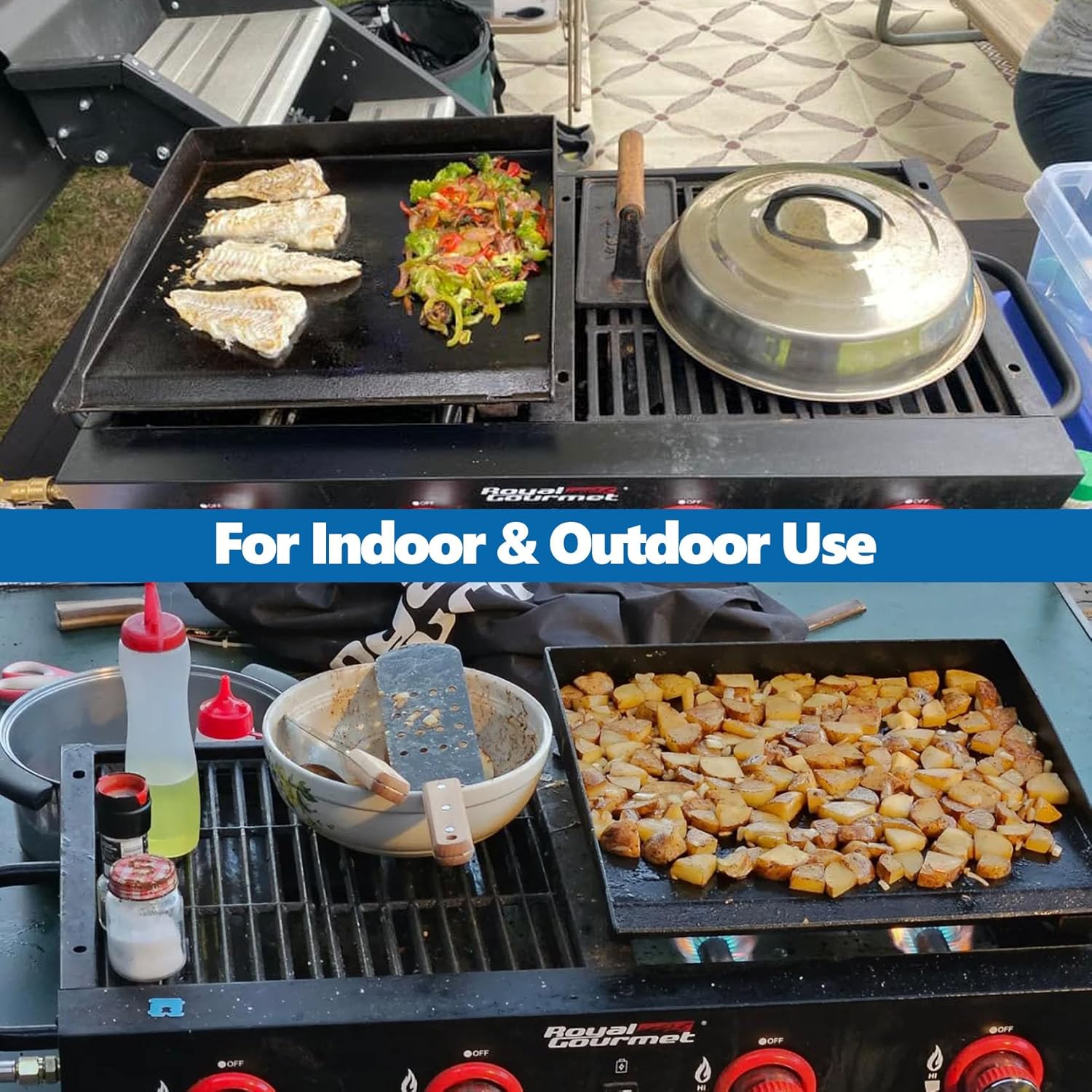 Portable Top Griddle for Royal Gourmet GD4002T, Cast Iron Griddle Plate, Royal Gourmet accessories, Outdoor BBQ Cooking Camping, Flat Top for Royal Gourmet 4-Burner Gas Grills