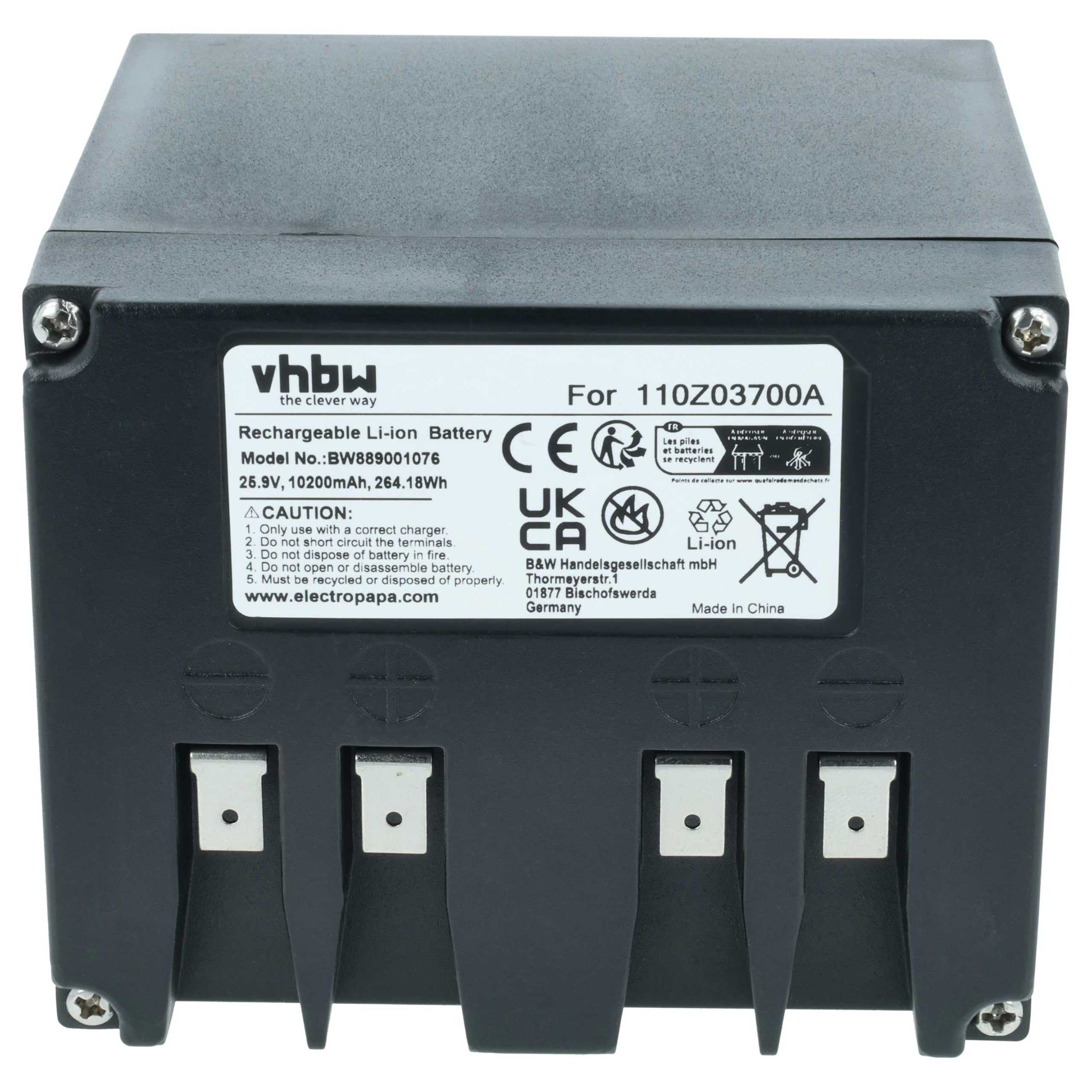 vhbw Zamiennik baterii do Stiga 110Z03700A, typ B do kosiarki robotycznej (10,2 Ah, 25,9 V, litowo-jonowa)