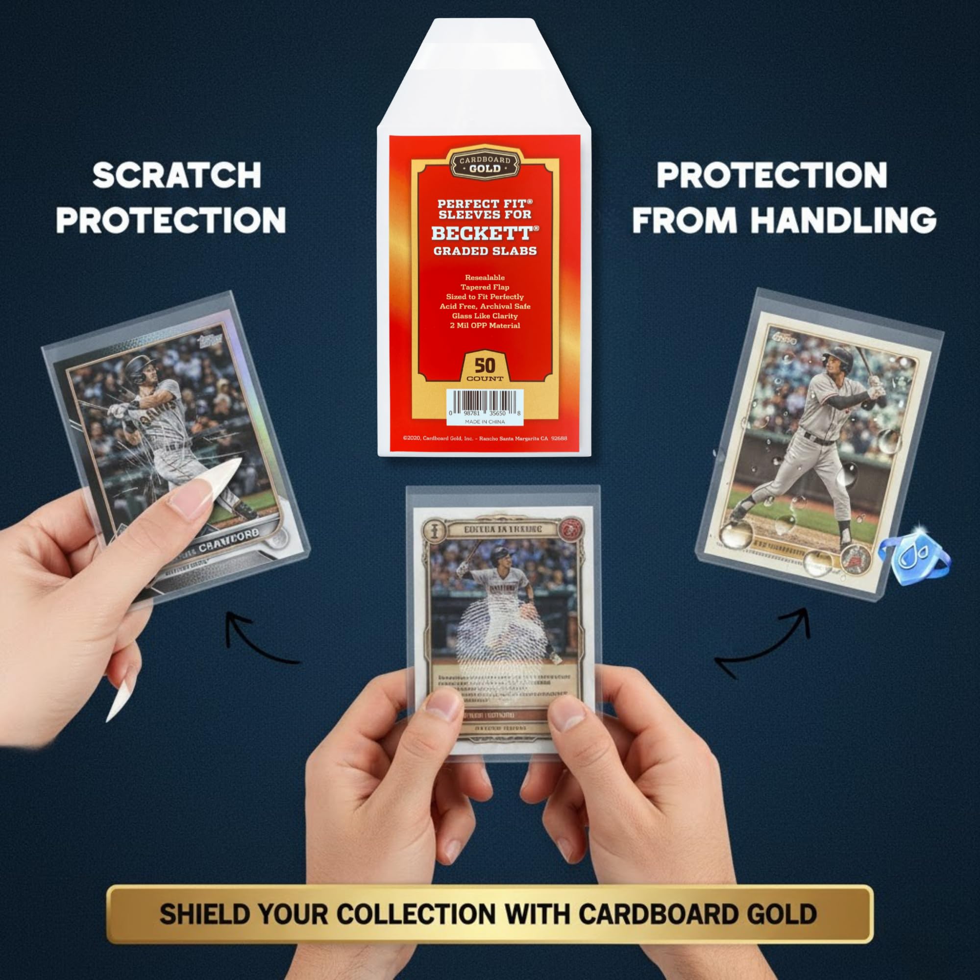 beckett shield graded card sleeves Small Sleeves (A8) – Themeborne Ltd main image 1