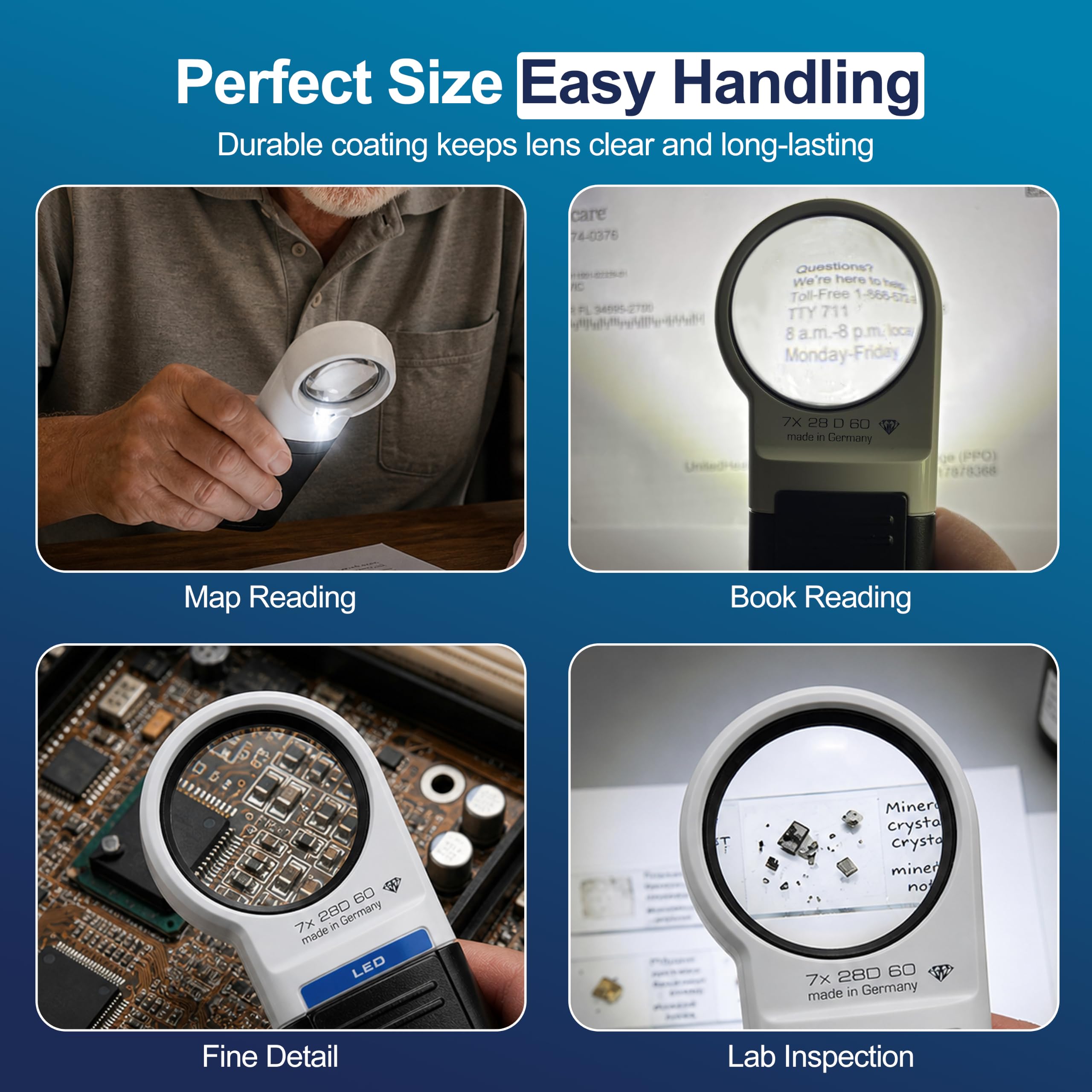 Amazon.com: Eschenbach Mobilux Hand-held Magnifying Glass - LED