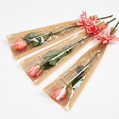 Miniatura 6 de Palabras Ramo de flores Manga de envoltura de flores Papel de plástico Paquete de palabras Arreglo floral Suministros Envoltura Bolsas 50pcs S