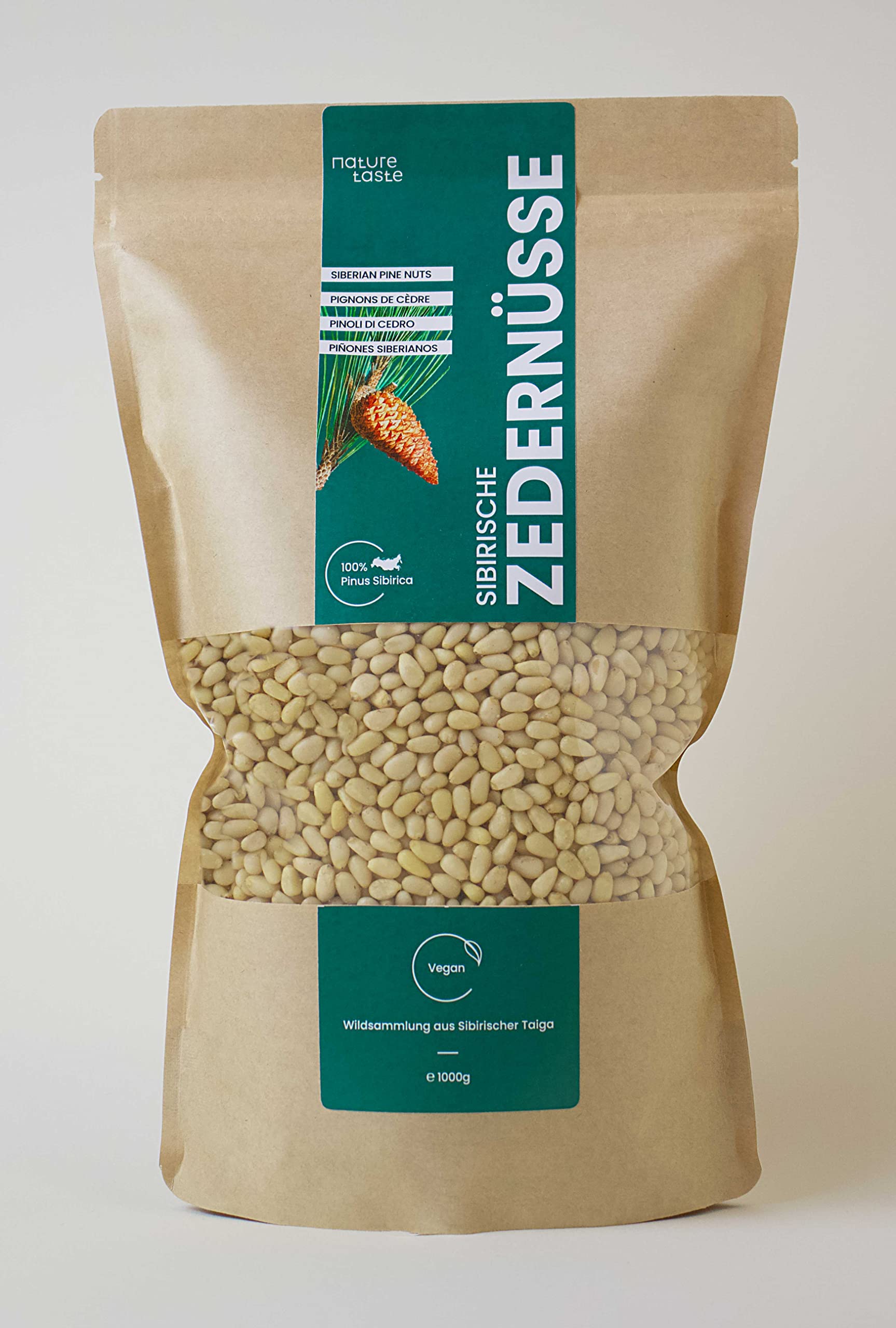 Sibirische Pinienkerne 1 kg - Zedernüsse - Pinienkerne aus Sibirien - Frische Ernte - unbehandelt und naturbelassen