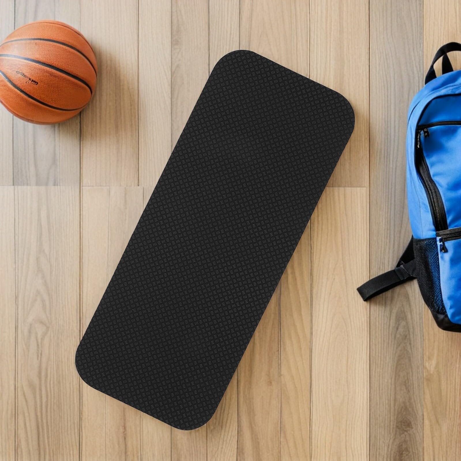 ORFOFE Alfombrillas Antideslizantes para Máquinas de Ejercicio 2 Piezas, Colchonetas Amortiguadoras 28x70x0.8 Cm Negras para Cinta de Correr y Bicicleta Estática, Absorción de