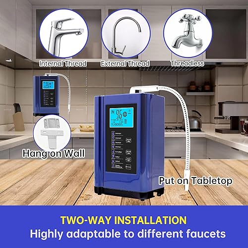 Vista 6 de Ionizador de agua alcalina, hasta -500 mV ORP, máquina purificadora de agua con pH 3.5-10.5, filtro de agua alcalina para el hogar con 7 ajustes