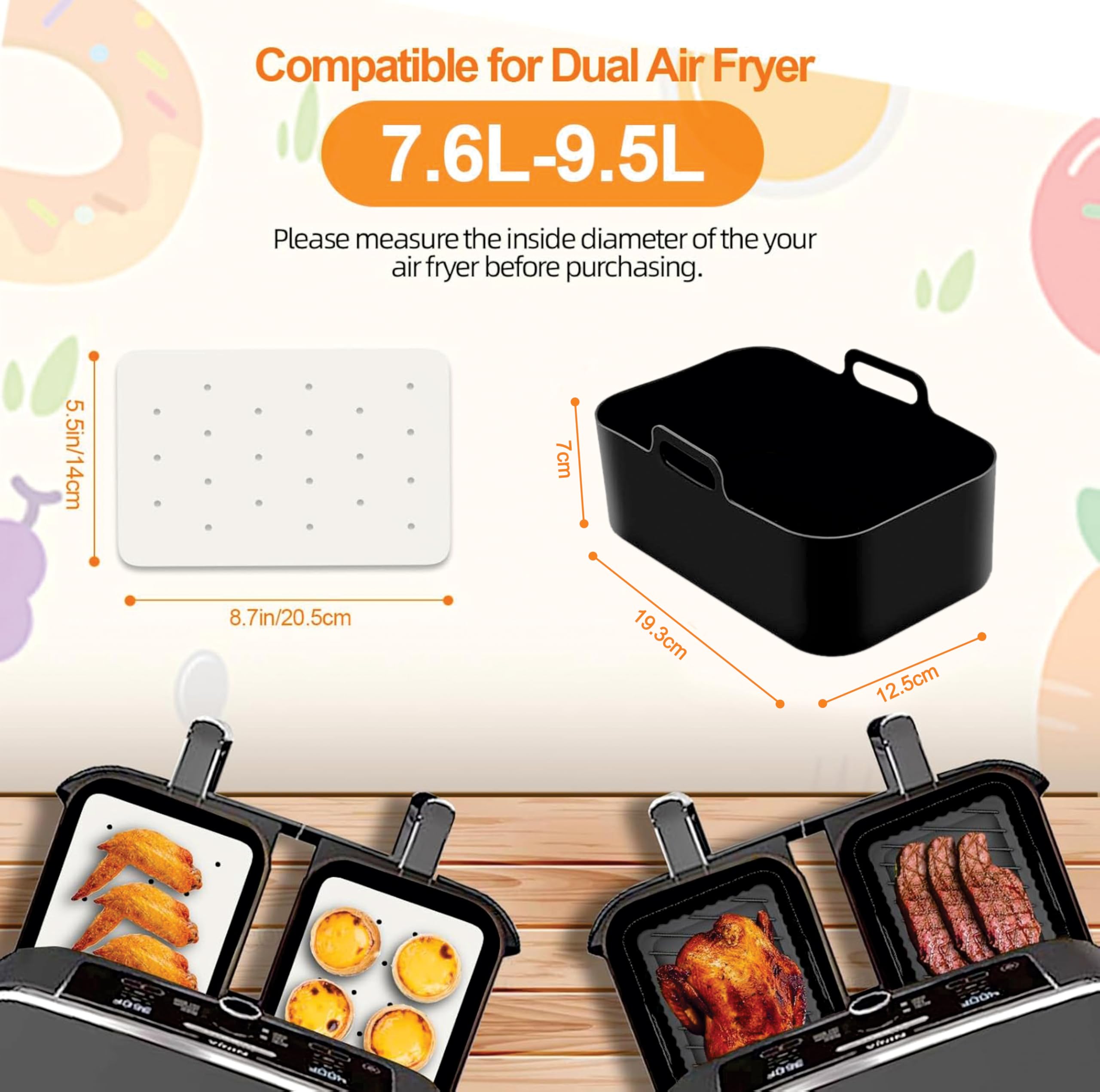 Accessori per friggitrice ad aria, 9 pezzi, per Ninja Dual