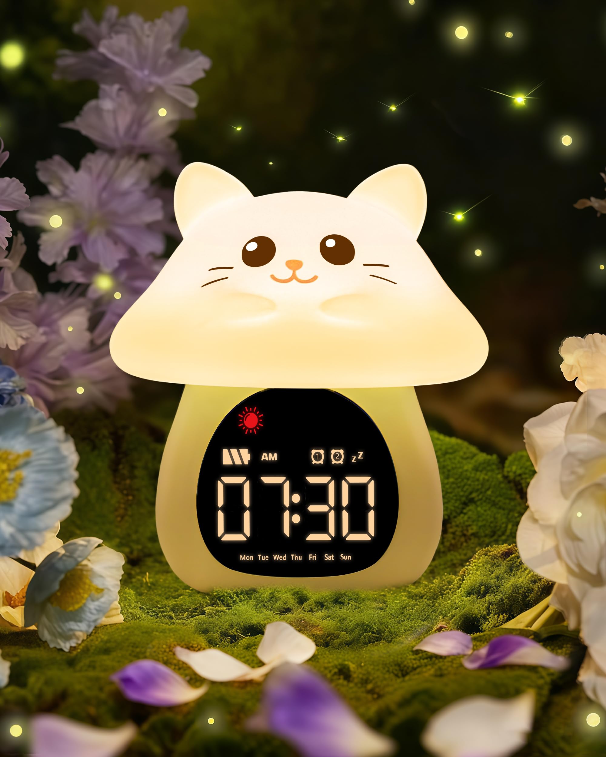 Amazon.co.jp: Yiliaw 猫 目覚まし時計 子供用 目覚まし時計 ナイト