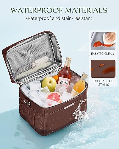 Miniatura 2 de HOMESPON Lonchera para mujeres y hombres, bolsa de almuerzo aislada, impermeable, ligera, bolsa enfriadora para el trabajo, picnic, viajes (M,