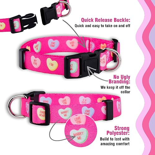 Miniatura 4 de Collar de perro con diseño de corazón para el día de San Valentín, de Native Pup, L, Candy Hearts