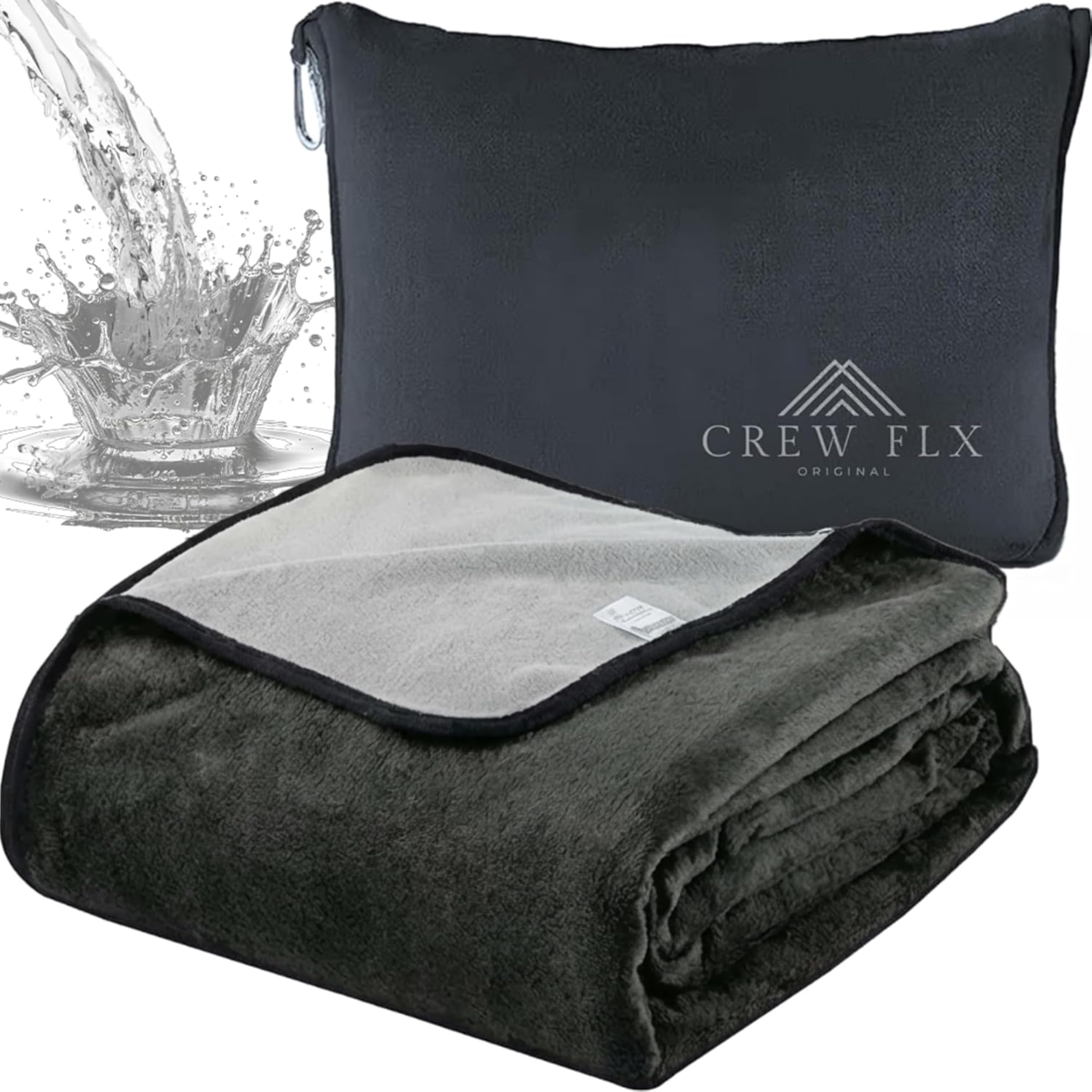 CREW FLX Waterproof Blanket for Bed Intimacy (82"x 82" King Size) Reversible Plush Fleece, Love Blanket, Moisture Absorbent TPU Layer Stain Proof