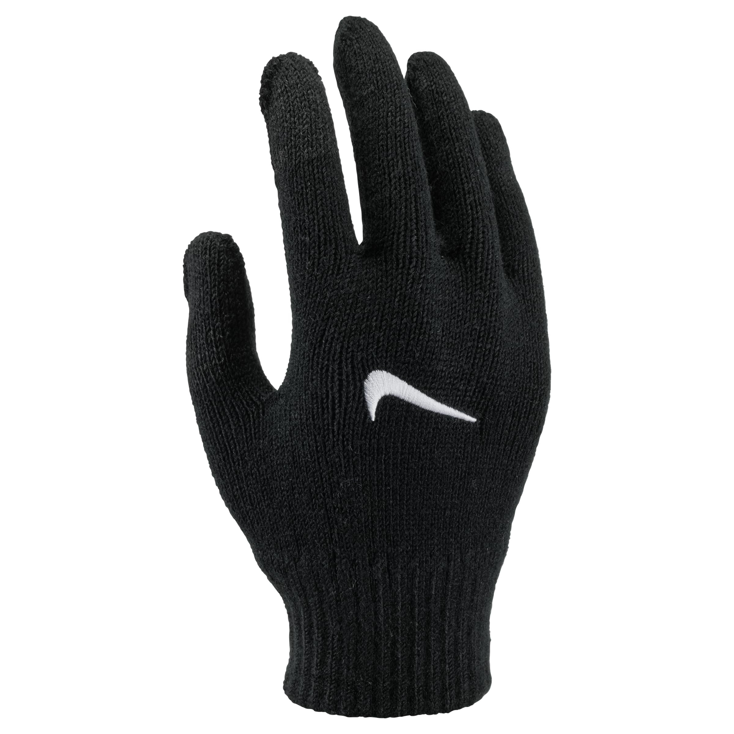 Nike Kids Knit Tech and Grip Gloves 3.0 Running Training Fitness Touchscreen Grip Winter Gloves, Black/White, L/XL