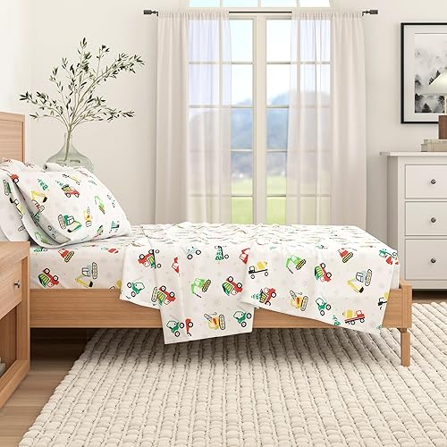 Miniatura 6 de Great Bay Home Juego de sábanas de Navidad de franela de algodón turco 100 %, bajera con gran caída lateral, suaves, cama cálida, antifrisado, para