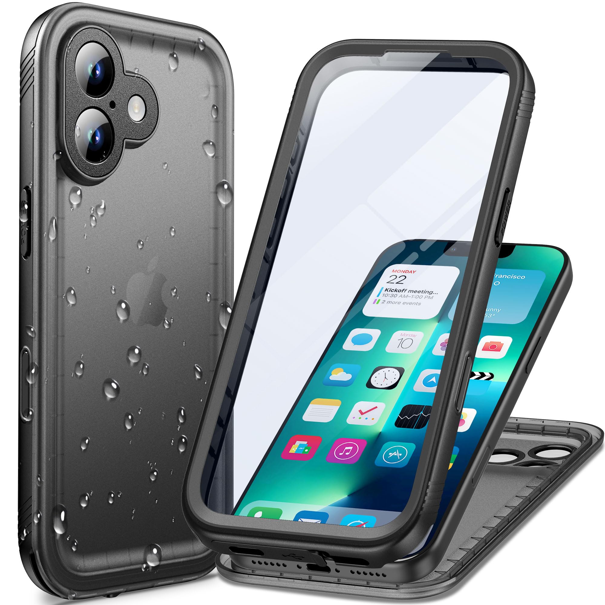 Cozycase TOP Cover Protettiva Per iPhone 17 Impermeabile Antiurto IP68 Subacquea Antipolvere 360 Completa integrale Militare Rigida Rugged Custodia Resistente i Phone 17 Anti Urto Mare Waterproof
