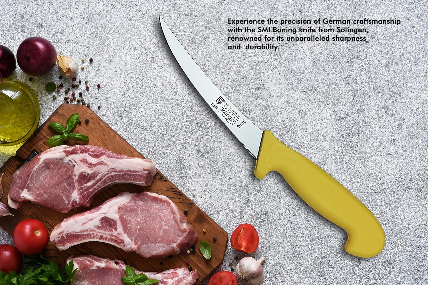 SMI Solingen Cuchillo Deshuesar Curvo 6 Pulgadas Acero Inoxidable - Made in Germany